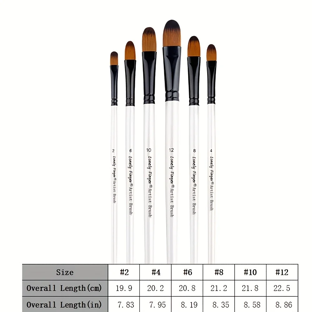 6pcs Artist Painting Brushes Set, Artist Paint Brushes for Acrylic Oil, Watercolor, Acrylic Painting for Body, Face, Rock Canvas